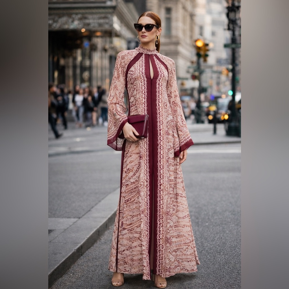 NWT BCBGMAXAZRIA Alia Baroque Paisley Maxi Dress – Size XXS – Retail: $498 USD
